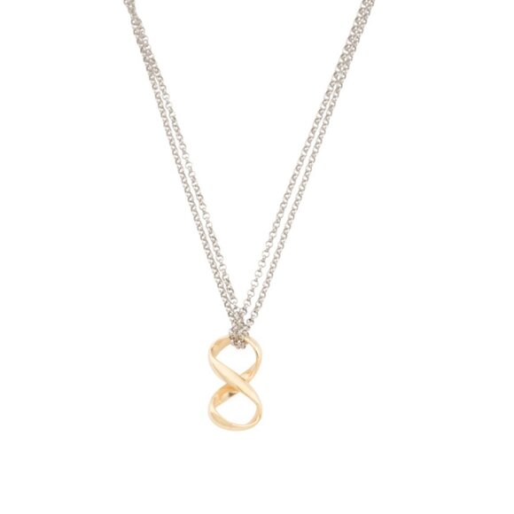 MIA FIORE  Italy 14kt Gold And Sterling Silver Infinity Necklace - Picture 1 of 2